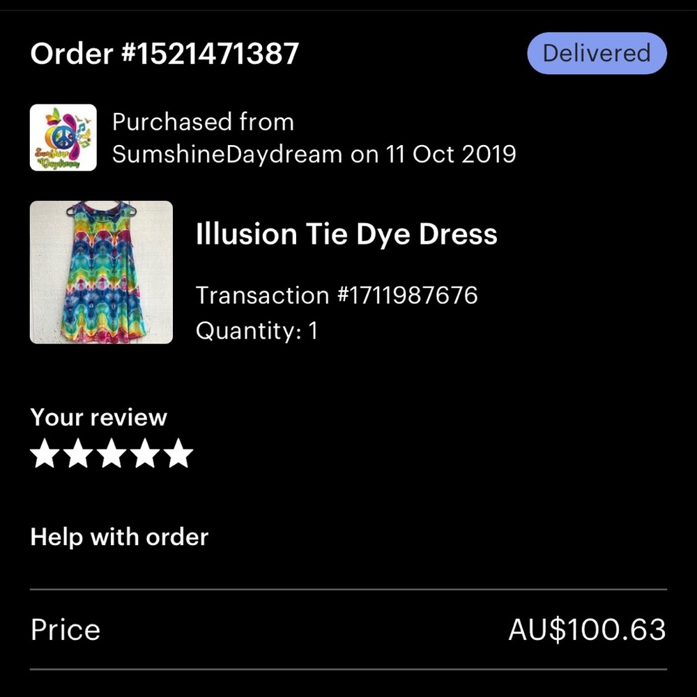 Sunshine Daydream ‘Illusion’ Tie Dye Dress - Picture 3 of 3